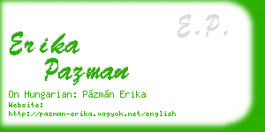 erika pazman business card